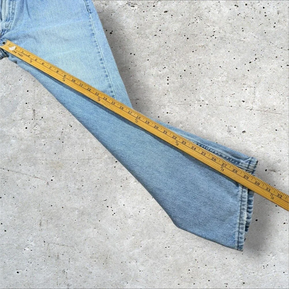 Levis 505 Regular Fit Jeans Mens 36x32 Light Wash Blue Straight Denim Pants